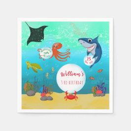 Servilleta De Papel Debajo de la fiesta de cumpleaños de los animales