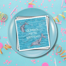 Servilleta De Papel Debajo Del Mar Con La Fiesta De Cumpleaños De Los 