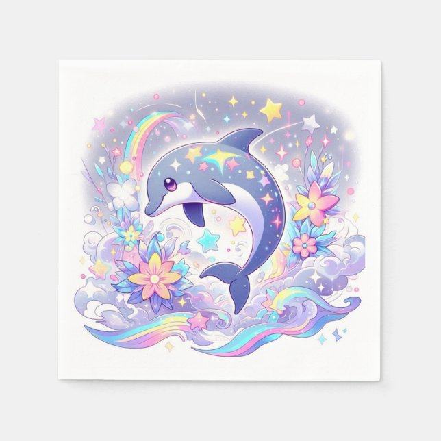 Servilleta De Papel Debajo del mar Dolphin Baby (Anverso)