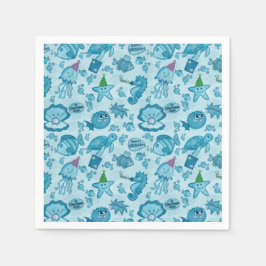 Servilleta De Papel Debajo del turno de cumpleaños del mar