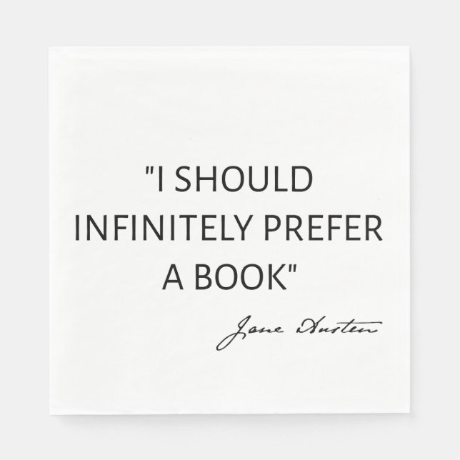 Servilleta De Papel Debería Preferir Infinitamente Un Libro - Jane Aus (Anverso)