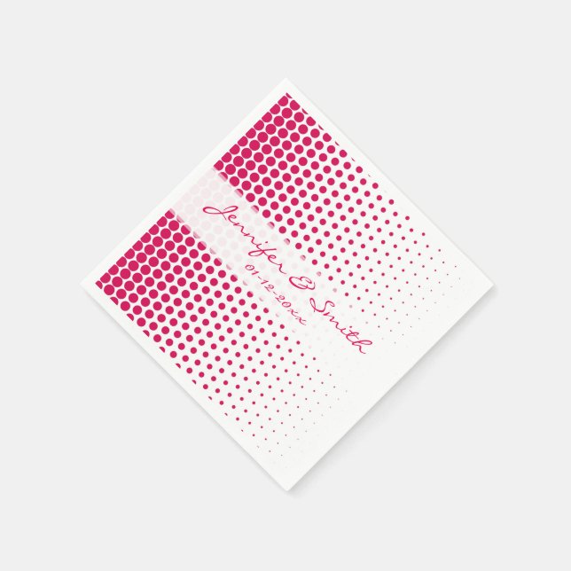 Servilleta De Papel Debian Rojo Lunares Moderno Blanco (Borde)