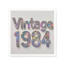 Décadas de diamantes: Cocktail Napkin vintage de 1