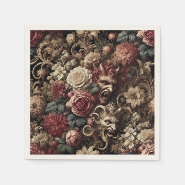 Servilleta De Papel Decadent Devilry - Barroco gótico (Anverso)
