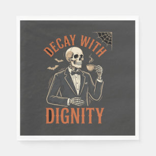 Servilleta De Papel Decaer Con Dignidad Vintage Esqueleto Café Hallowe
