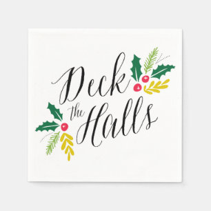 Servilleta De Papel Deck The Halls Elegant Holiday Party Napkin