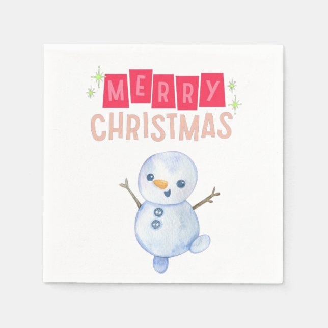 Servilleta De Papel Deck the Halls: Feliz Navidad Alegre" (Anverso)