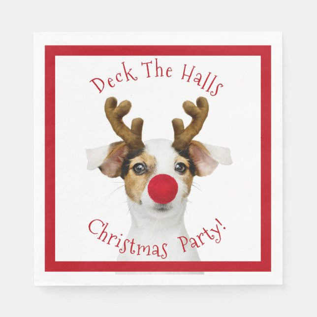 Servilleta De Papel Deck The Halls - Perro gracioso - Fiesta Navidades (Anverso)