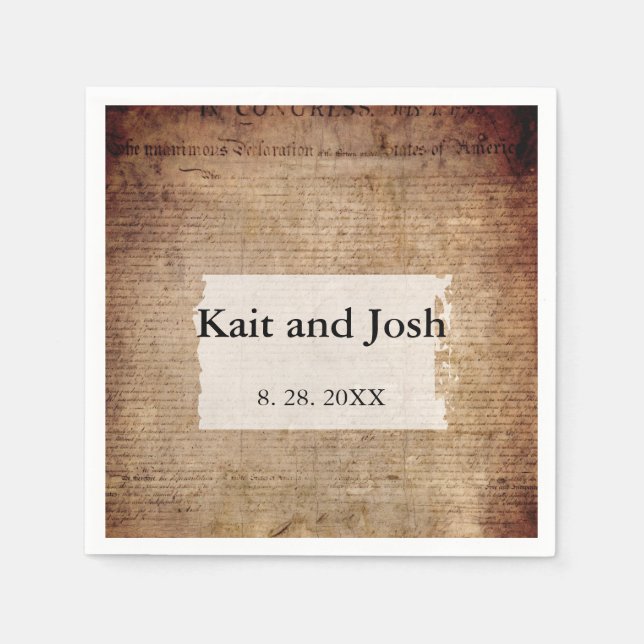 Servilleta De Papel Declaración de Independencia 📜 Histórica 1776 (Anverso)