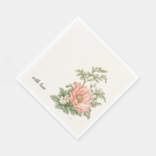 Servilleta De Papel Declaración floral de mesa vintage botánica nupcia
