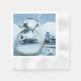 Servilleta De Papel Decoración blanca de invierno. Navidad.
