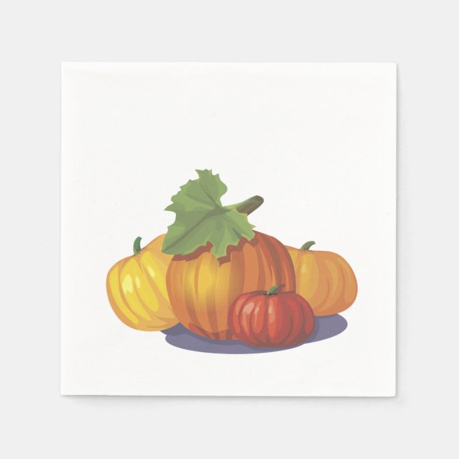 Servilleta De Papel Decoración de calabazas (Anverso)