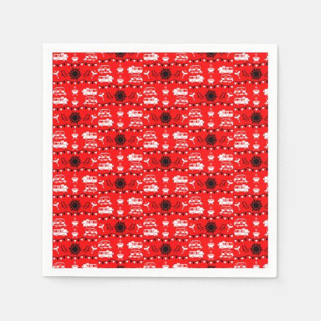 Servilleta De Papel Decoración de camping de caravana (Anverso)