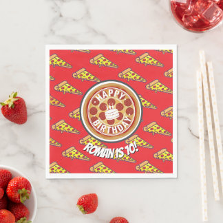 Servilleta De Papel Decoración de cumpleaños con tema de pizza diverti
