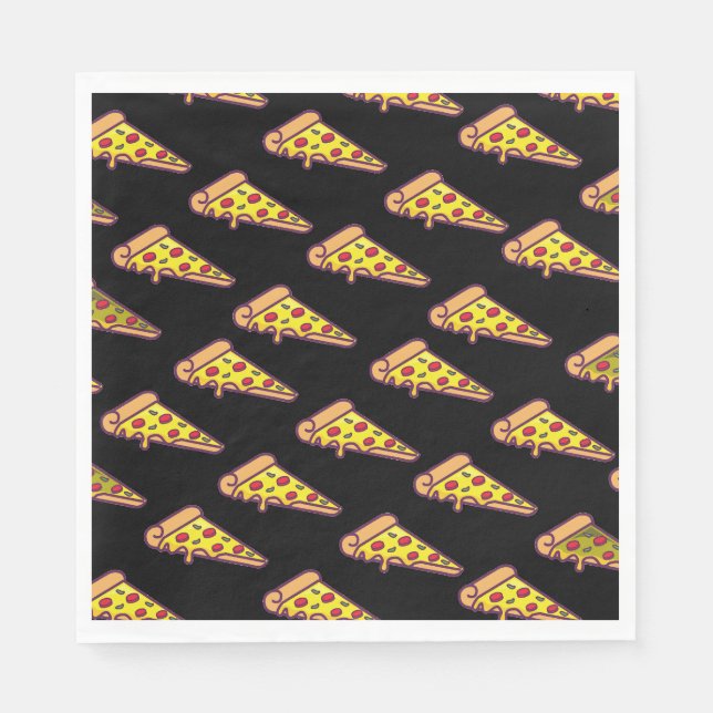 Servilleta De Papel Decoración de cumpleaños con tema de pizza | Tema  (Anverso)
