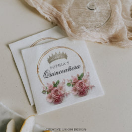 Servilleta De Papel Decoración de cumpleaños de la corona rosa de Quin