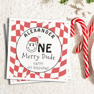 Servilleta De Papel Decoración de cumpleaños número uno de Navidad par