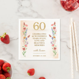 Servilleta De Papel Decoración de fiesta de cumpleaños número 60 de fl