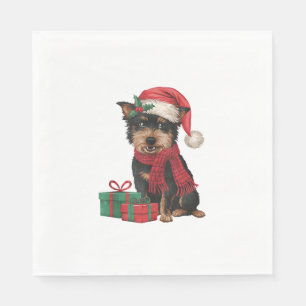 Servilleta De Papel Decoración de fiesta de Navidad Santa Affenpinsche