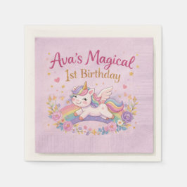 Servilleta De Papel Decoración de fiesta de unicornio mágico para cump