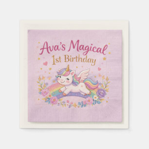 Servilleta De Papel Decoración de fiesta de unicornio mágico para cump