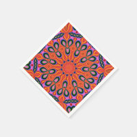 Decoración de hipster de Mandala Retro Naranja