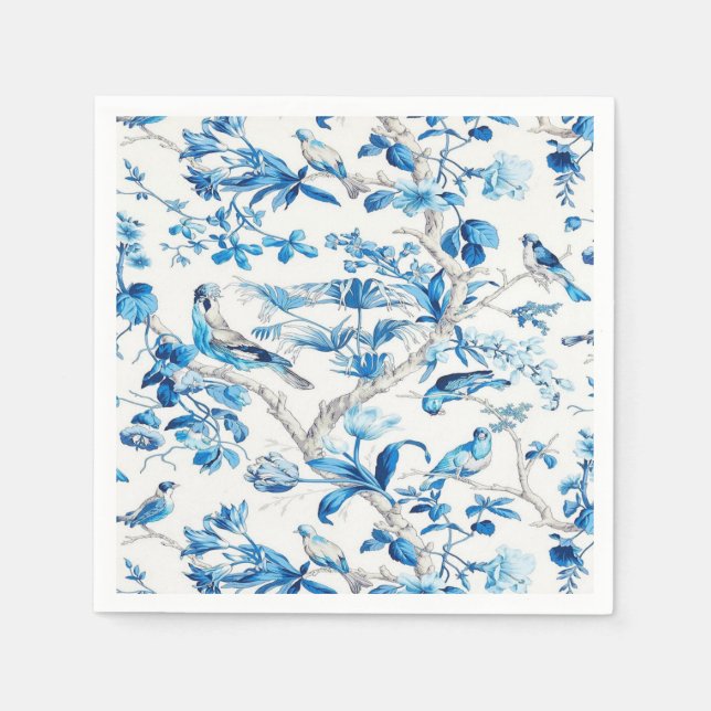 Servilleta De Papel Decoración de la Chinoiserie azul y blanco (Anverso)