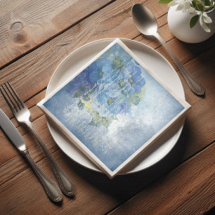 Servilleta De Papel Decoración de los Poppies Floral Azul Floral