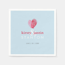 Servilleta De Papel DECORACIÓN DE MESA boda linda huella digital amor