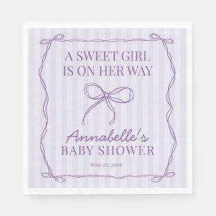 Servilleta De Papel Decoración de mesa de Baby Shower morado de coquet
