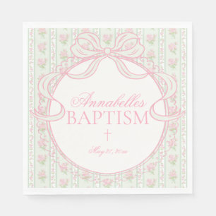 Servilleta De Papel Decoración de mesa de bautizo floral elegante vint