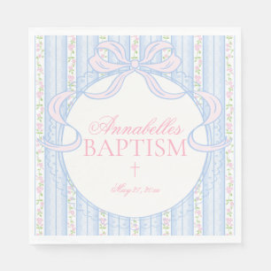 Servilleta De Papel Decoración de mesa de bautizo floral elegante vint