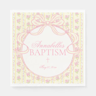 Servilleta De Papel Decoración de mesa de bautizo floral elegante vint