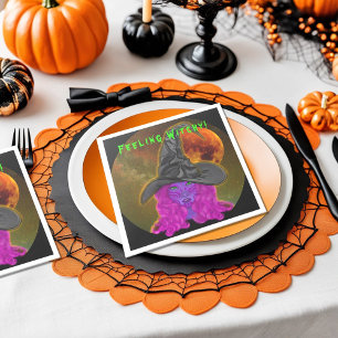 Servilleta De Papel Decoración de mesa de bruja de Halloween sintiéndo