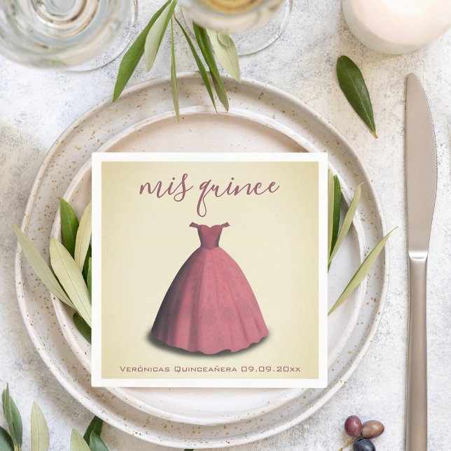 Servilleta De Papel Decoración de mesa de Quinceañera mis membrillos d (Subido por el creador)