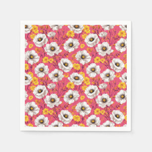 Servilleta De Papel Decoración de mesa floral rosa para comedor y reun