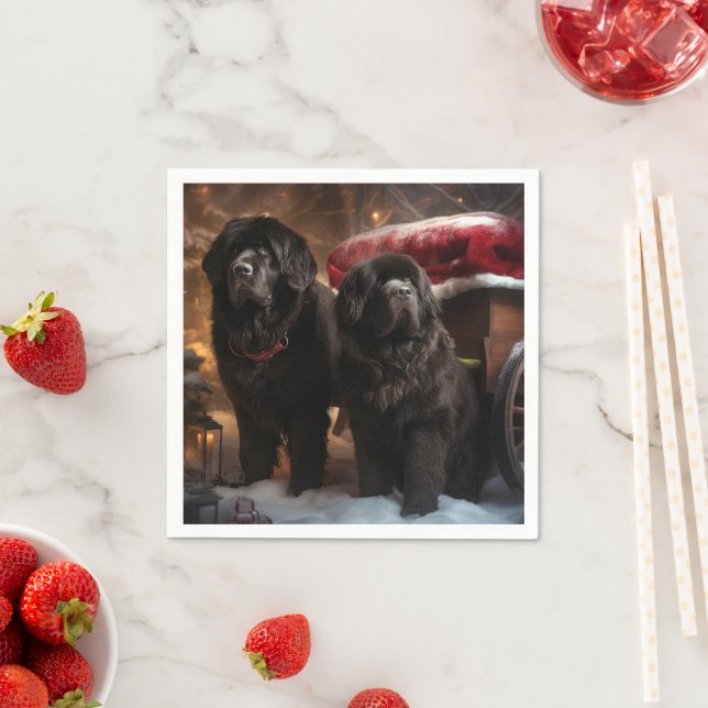 Servilleta De Papel Decoración de Navidades de Newfoundland Snowy Slei (In situ)