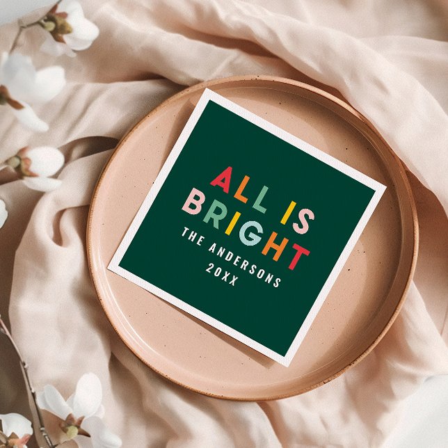 Servilleta De Papel Decoración de Navidades modernos y verdes (Subido por el creador)