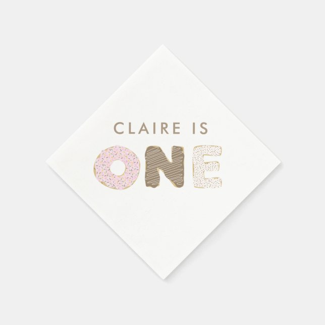 Servilleta De Papel Decoración del primer cumpleaños del Fiesta Donut (Borde)