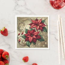 Decoración elegante Art Nouveau Holiday Poinsettia