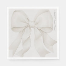 Decoración elegante para ducha de novia con lazo