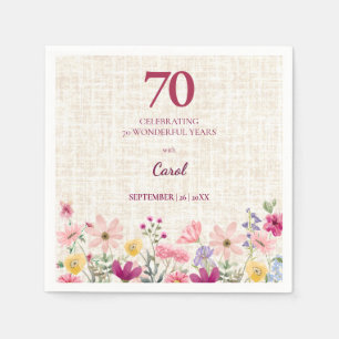 Servilleta De Papel Decoración elegante para sus 70 años - Floral de l
