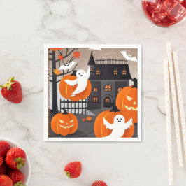 Servilleta De Papel Decoración Fiesta de ghost y calabaza de Halloween
