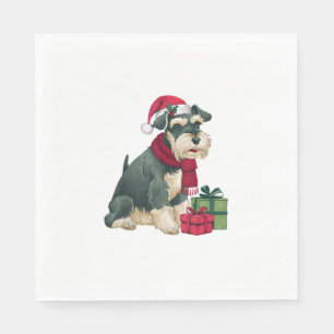 Servilleta De Papel Decoración Fiesta Santa Gigante Perro Schnauzer Ch