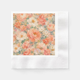 Servilleta De Papel decoración floral Coral Melocotón Romántico Florec