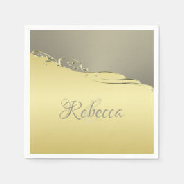 Servilleta De Papel Decoración metalizado de oro de lujo en oro y plat