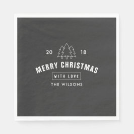 Servilleta De Papel Decoración moderna de mesa de Navidades blancos y