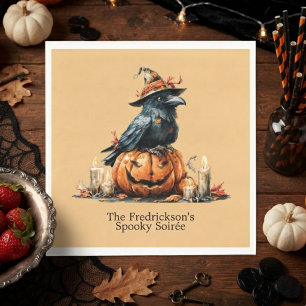 Servilleta De Papel Decoración Otoñal Cuervo Gótico Onyx Caprichosa