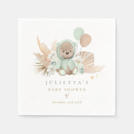 Servilleta De Papel Decoraciones de Baby Shower de Boho Teddy Bear