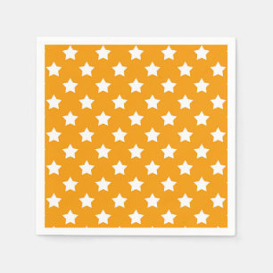 Servilleta De Papel Decorativo del patrón de estrellas blancas naranja